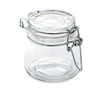 American Metalcraft 5 oz Clear Glass Mini Mason Jar Condiment Jar with Hinged Lid