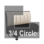 Thumbnail image #1 for ATSMFG ATS AT&S-ATQ-K36-6CH GR6 Kevin Three Quarter Circle Booth, single, 48" x 90" x 90" x 48"long x 36" high, 6-channel back, removable sinuous