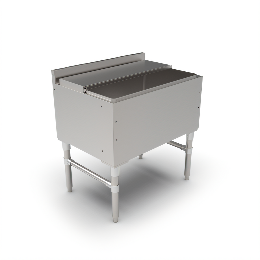 Product image #1 for John Boos 30-Inch Stainless Steel Insulated Underbar Ice Bin/Cocktail Unit with 2-Piece Sliding Lid
