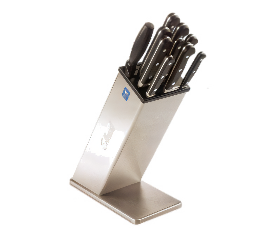 Product image #1 for Edlund Commercial Countertop Stainless Steel Open-Slot Knife Block, 6-Slot