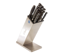 Edlund Commercial Countertop Stainless Steel Open-Slot Knife Block, 6-Slot
