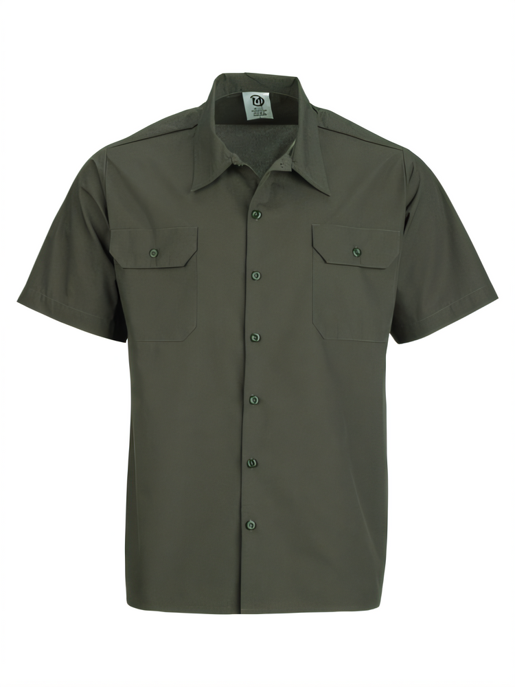 Product image #1 for Metro Edge Unisex 4XL Olive Green Button-Front Utility Brewer/Work Shirt
