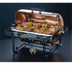 Thumbnail image #1 for Mesa 8 Qt Rectangular Hammered Copper Roll-Top Chafer