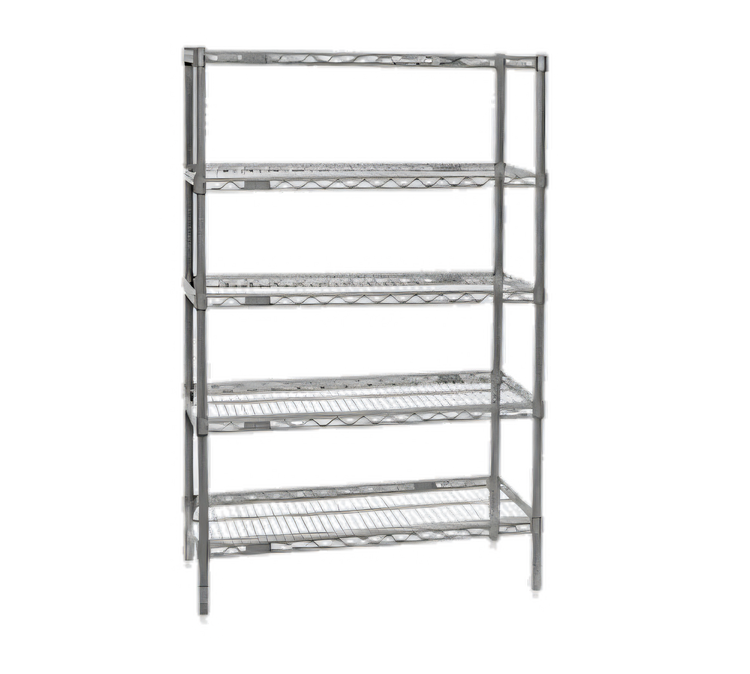Product image #1 for Valu-Master 5-Tier Stationary Wire Shelving Starter Unit, 48W x 18D x 86H, Pewter Gray Epoxy