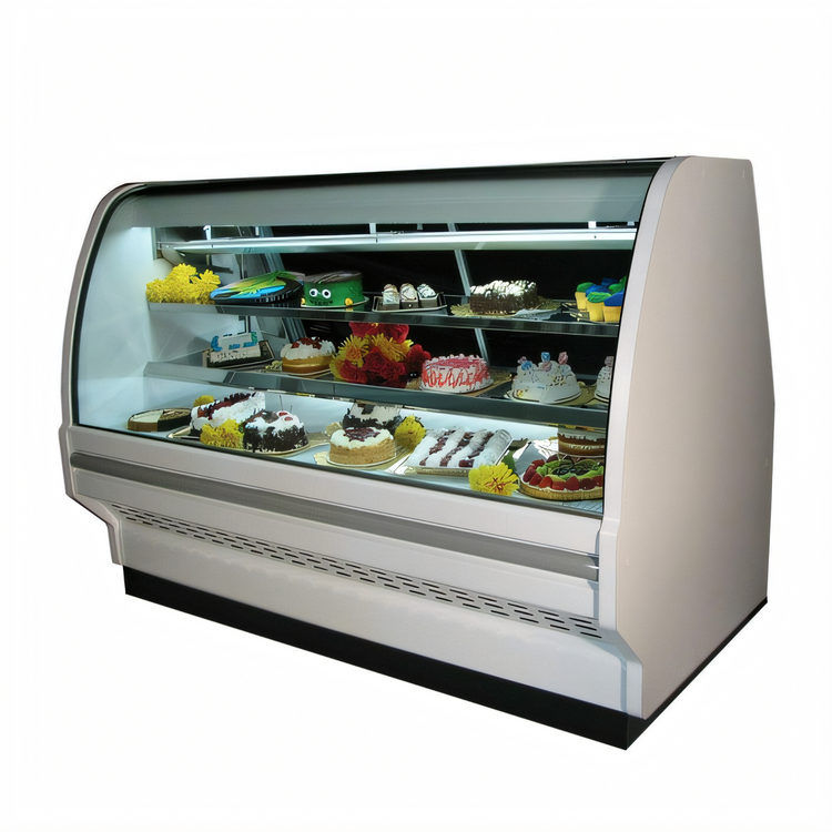 Product image #1 for Howard-McCray 99.5-Inch Wide Full-Service Remote Refrigerated Bakery Display Case with Curved Glass and LED Shelving