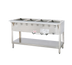 Thumbnail image #1 for Aerohot Wet Bath Gas Steam Table with 4-Pan Open Water Bath, Stainless Steel Top, and Open Base with Undershelf