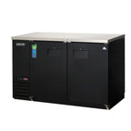 Thumbnail image #1 for Everest Refrigeration EBB48 49-Inch 14 Cu. Ft. Two-Section Back Bar Refrigerator, Black, 2 Solid Doors, Stainless Steel Top