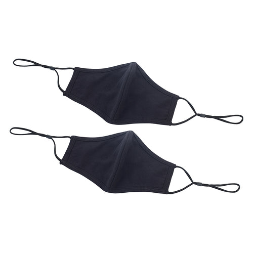 Product image #1 for Winco 2-Ply 100% Cotton Adjustable Clip Face Mask, L/XL, Black, 2-Pack