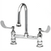 Thumbnail image #1 for T&S Brass B-0322 Medical Deck-Mount Faucet with Rigid Gooseneck and Rose Spray, 8-Inch Centers