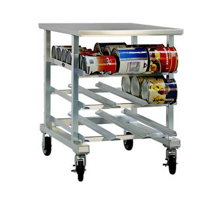 Product image #1 for New Age Mobile Aluminum Counter-Height Can Storage Rack for #5 and #10 Cans