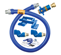 Dormont Blue Hose 1/2 Inch x 48 Inch Moveable Gas Connector Deluxe Kit with Double Swivel MAX and Safety Quik Valve