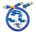Thumbnail image #1 for Dormont Blue Hose 1/2 Inch x 48 Inch Moveable Gas Connector Deluxe Kit with Double Swivel MAX and Safety Quik Valve