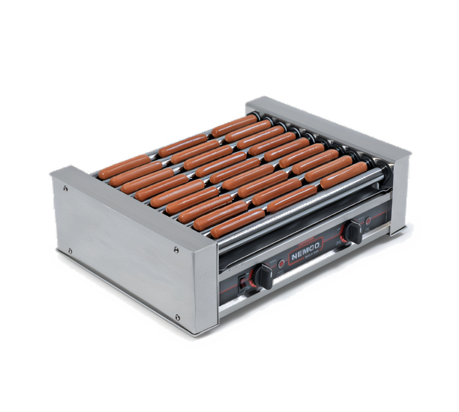 Product image #1 for Roll-A-Grill Commercial Hot Dog Roller Grill, 10 Chrome Rollers, 27 Capacity, 220V