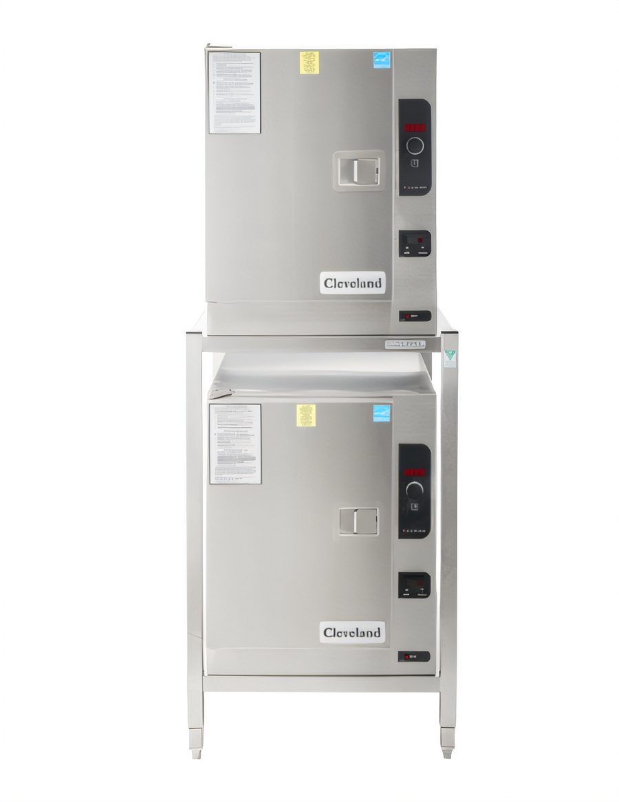 Product image #1 for Cleveland SteamChef Double-Stacked 2-Compartment Electric Boilerless Convection Steamer with Stacking Stand