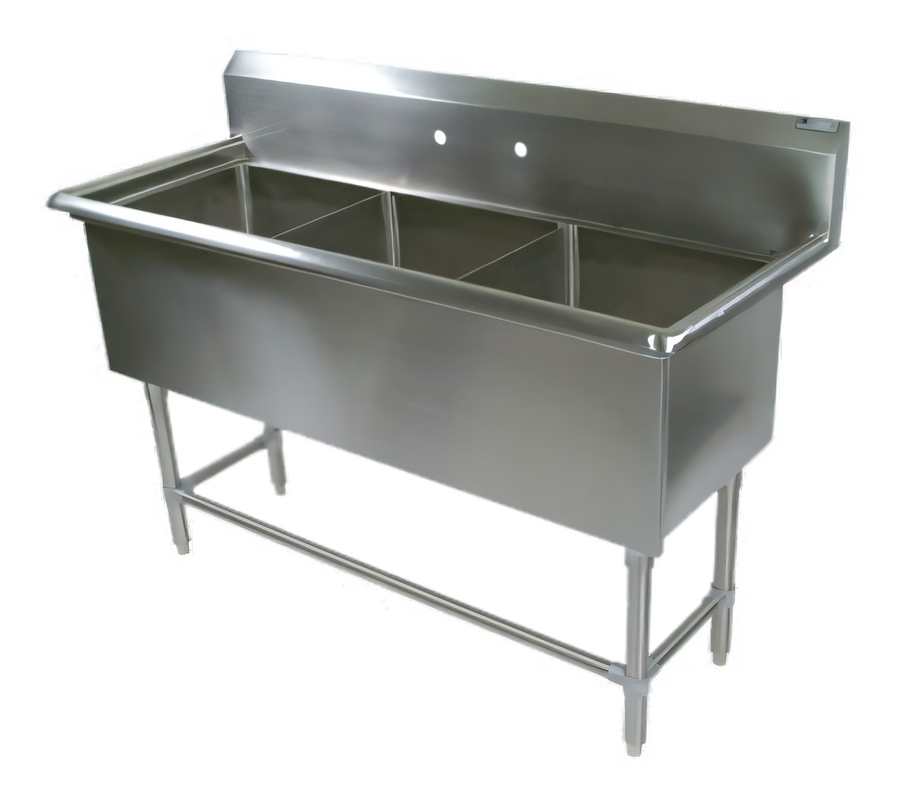 Product image #1 for John Boos Pro-Bowl 3-Compartment Floor Model Stainless Steel Sink with 18 x 24 x 14-Inch Bowls