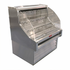 Thumbnail image #1 for Howard-McCray 35E Series R-OS35E-4C-S-LED 51-Inch Remote Curved Glass Open Merchandiser with LED Top, Stainless Steel