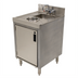 Thumbnail image #1 for Advance Tabco Underbar Basics 18-Inch x 21-Inch Freestanding Dump Sink with Waste Cabinet and Swing-Spout Faucet