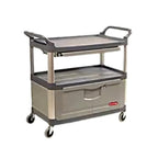 Thumbnail image #1 for Rubbermaid Commercial Products Xtra FG409400GRAY Instrument Cart with Lockable Doors, Sliding Drawers, 2 Shelves, Gray