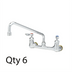Thumbnail image #1 for Wall-Mount Double Pantry Mixing Faucet with 12-Inch Swing Nozzle, 8-Inch Centers