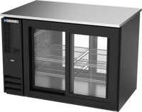 Beverage-Air 48-Inch Two-Section Food-Rated Pass-Thru Back Bar Refrigerator with Sliding Glass Doors