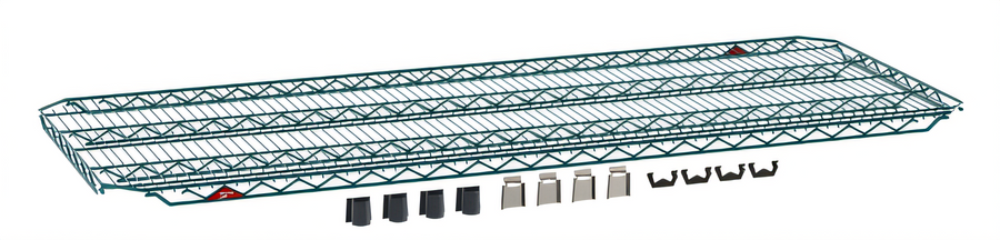 Product image #1 for Metro Super Erecta EZ-ADD 60"W x 24"D Wire Shelf with Corner Hardware, Metroseal Green