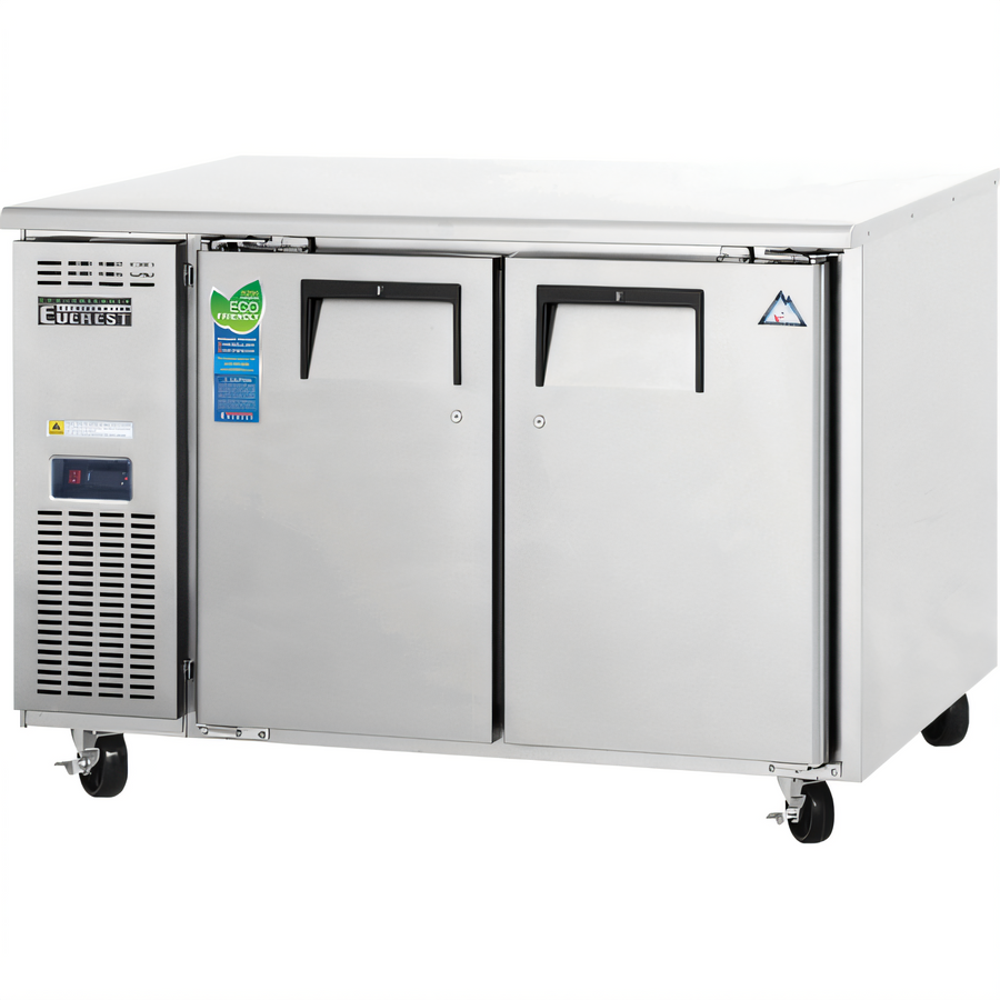 Product image #1 for Everest Refrigeration ETF2 2-Section Undercounter Worktop Freezer, 13 Cu. Ft., Side-Mounted Self-Contained, Stainless Steel