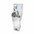 Thumbnail image #1 for Krowne Pedestal-Mounted Stainless Steel Hand Sink with Foot Pedal Valve, Side Splashes, and Soap/Towel Dispenser