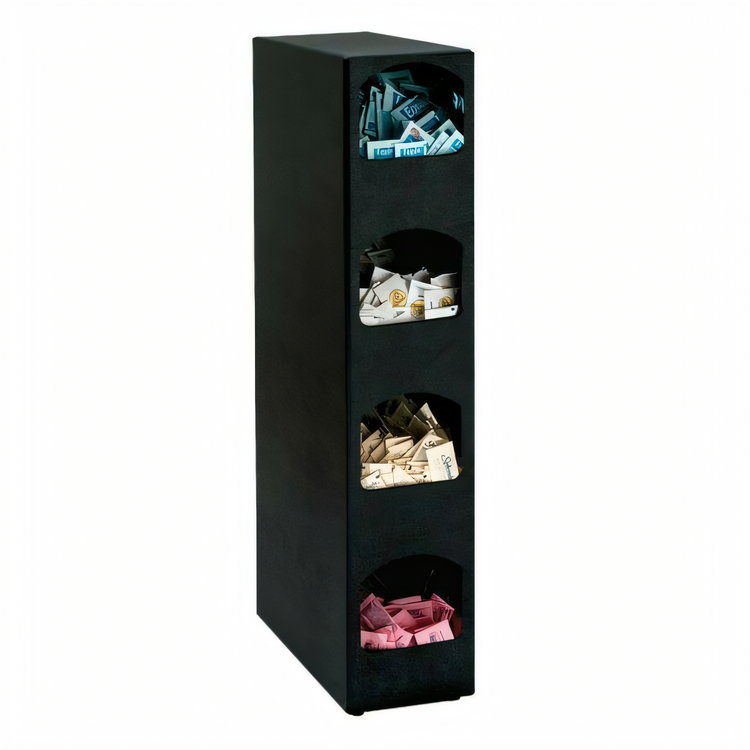 Product image #1 for Dispense-Rite 4-Section Packeted Condiment Organizer, Black Polystyrene, Countertop