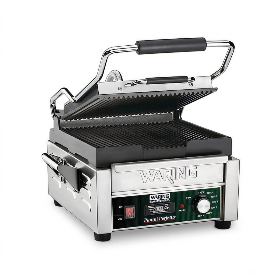 Product image #1 for Waring Panini Perfetto Compact Italian-Style Countertop Electric Ribbed Panini Grill with Timer