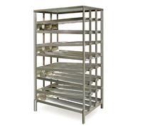 Dinex 84-Can #10 Mobile Can Rack with Stainless Steel Top and 4-Inch Casters