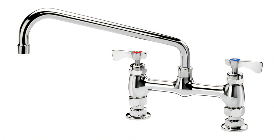 Product image #1 for Krowne Royal Series Commercial Deck-Mount Faucet with 12-Inch Swing Spout
