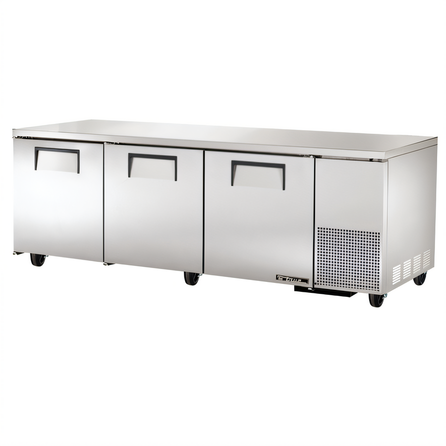 Product image #1 for True TUC-93-HC 3-Section Deep Undercounter Refrigerator with Solid Doors, Self-Contained Side-Mount Refrigeration