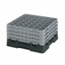 Thumbnail image #2 for Cambro Camrack 36-Compartment Full Size Low-Profile Glass Rack with 4 Soft Gray Extenders, Black