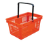 Thumbnail image #1 for Omcan Red Plastic Shopping Basket with Black Handles, 35 lb Capacity