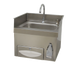 Thumbnail image #1 for Advance Tabco Recessed Countertop Hand Sink with Knee-Operated Gooseneck Faucet, Paper Towel & Soap Dispensers, 14 x 10 x 5 Inch Bowl, 304 Stainless Steel