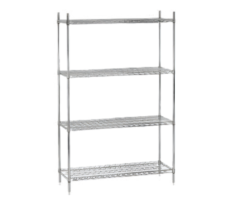 Product image #1 for Advance Tabco Special Value Series Stationary 4-Shelf Wire Shelving Unit, 48" W x 24" D x 74" H, Chrome Finish