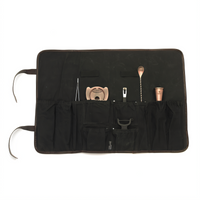 Barfly Essentials 7-Piece Bar Tool Set with Waxed Canvas Roll, Antique Copper-Plated