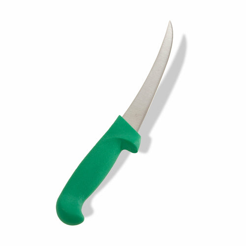 Product image #1 for Crestware 6-Inch Curved Semi-Flexible Boning Knife with Green Polypropylene Handle