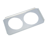 Stainless Steel Steam Table Adapter Plate with Two 8-1/2 Inch Round Inset Holes