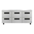 Thumbnail image #1 for Hoshizaki Steelheart UR72B-LPD6 72-Inch Low-Profile Three-Section Undercounter Refrigerator with Six Drawers, 18.27 Cu. Ft., Stainless Steel