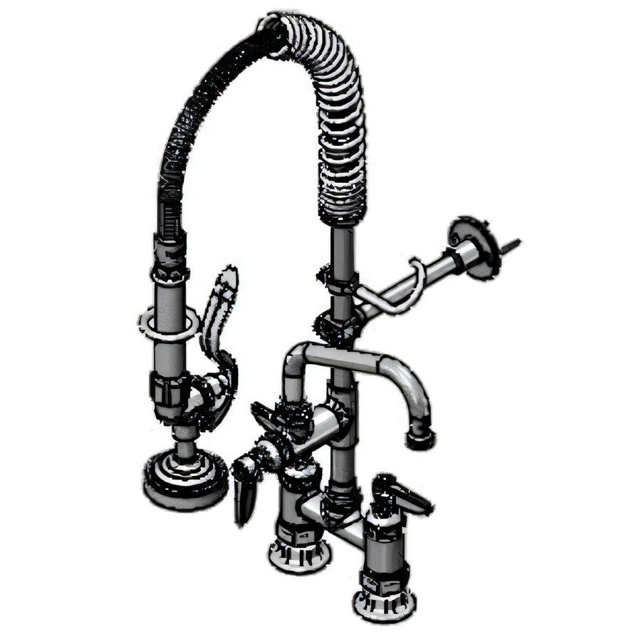 Product image #1 for T&S Brass Mini Pre-Rinse Unit with 4-Inch Deck-Mount Faucet and 6-Inch Swing Nozzle