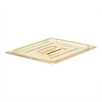 Thumbnail image #1 for Cambro H-Pan™ 20HPCH150 1/2-Size High-Heat Flat Food Pan Cover with Handle, Amber Case of 6