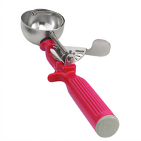 Vollrath Jacob's Pride One-Piece Color-Coded Thumb Disher, Size 24, Red, 1-1/3 oz