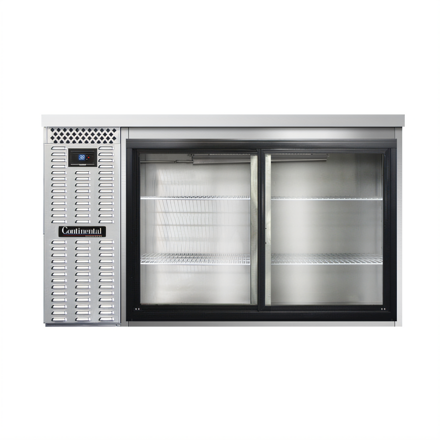 Product image #1 for Continental Refrigerator BB59SNSSSGD 59" Shallow Depth Back Bar Cooler with Sliding Glass Doors