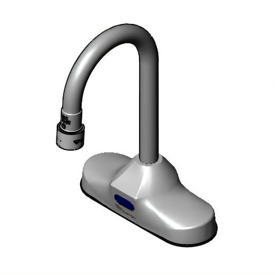Product image #1 for ChekPoint Electronic Sensor Gooseneck Deck-Mount Touchless Faucet with Mixing Valve, Polished Chrome-Plated Brass