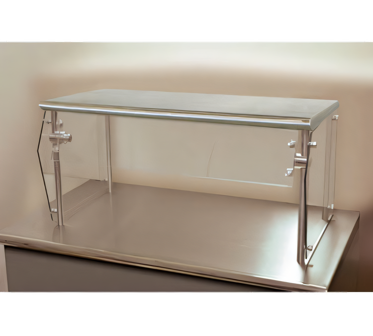 Product image #1 for Advance Tabco Sleek Shield Single-Sided Self-Service Food Shield with Stainless Steel Shelf, 132 Inch