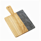 Thumbnail image #1 for American Metalcraft OWBB15 Square Serving Peel with Handle, Olive Wood and Black Marble, 10 x 9 Inches Case of 8