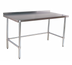 Thumbnail image #1 for Klinger's Trading 30-Inch x 30-Inch Stainless Steel Corner Work Table with Open Base and 2-Inch Rear Up-Turn