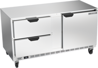 Beverage-Air UCFD60AHC-2 2-Section Undercounter Freezer with 2 Drawers and 1 Door, 60-Inch, 17.1 Cu. Ft.