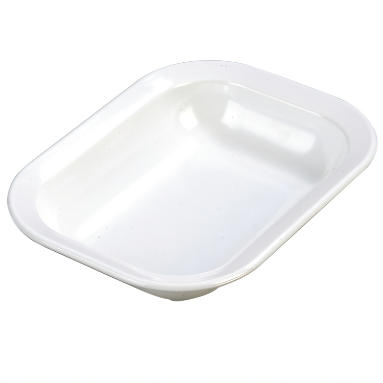 Product image #1 for Carlisle Epicure Narrow Rimmed Rectangular Baker/Server Bowl, 28 oz., White Melamine